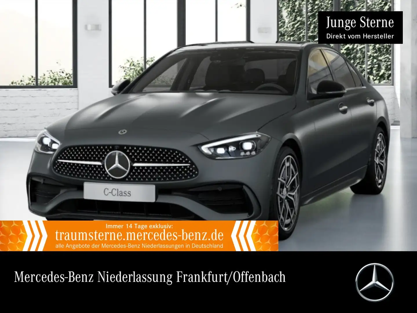 Mercedes-Benz C 300 d 4M AMG+NIGHT+PANO+360+STHZG+KEYLESS+9G Grau - 1