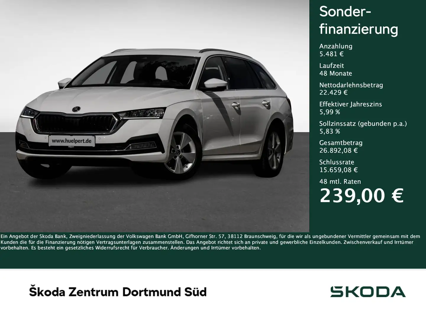 Skoda Octavia Combi 2.0 STYLE ACC HEAD-UP NAVICOLUMBUS Weiß - 1