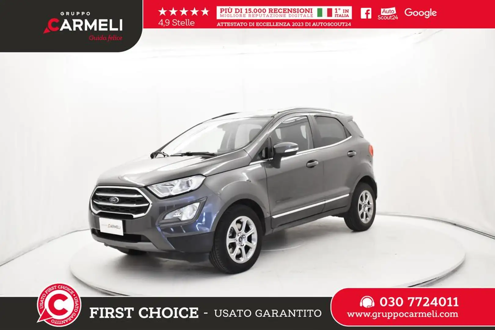 Ford EcoSport 1.5 ecoblue Titanium s&s 100cv my19 Grigio - 1