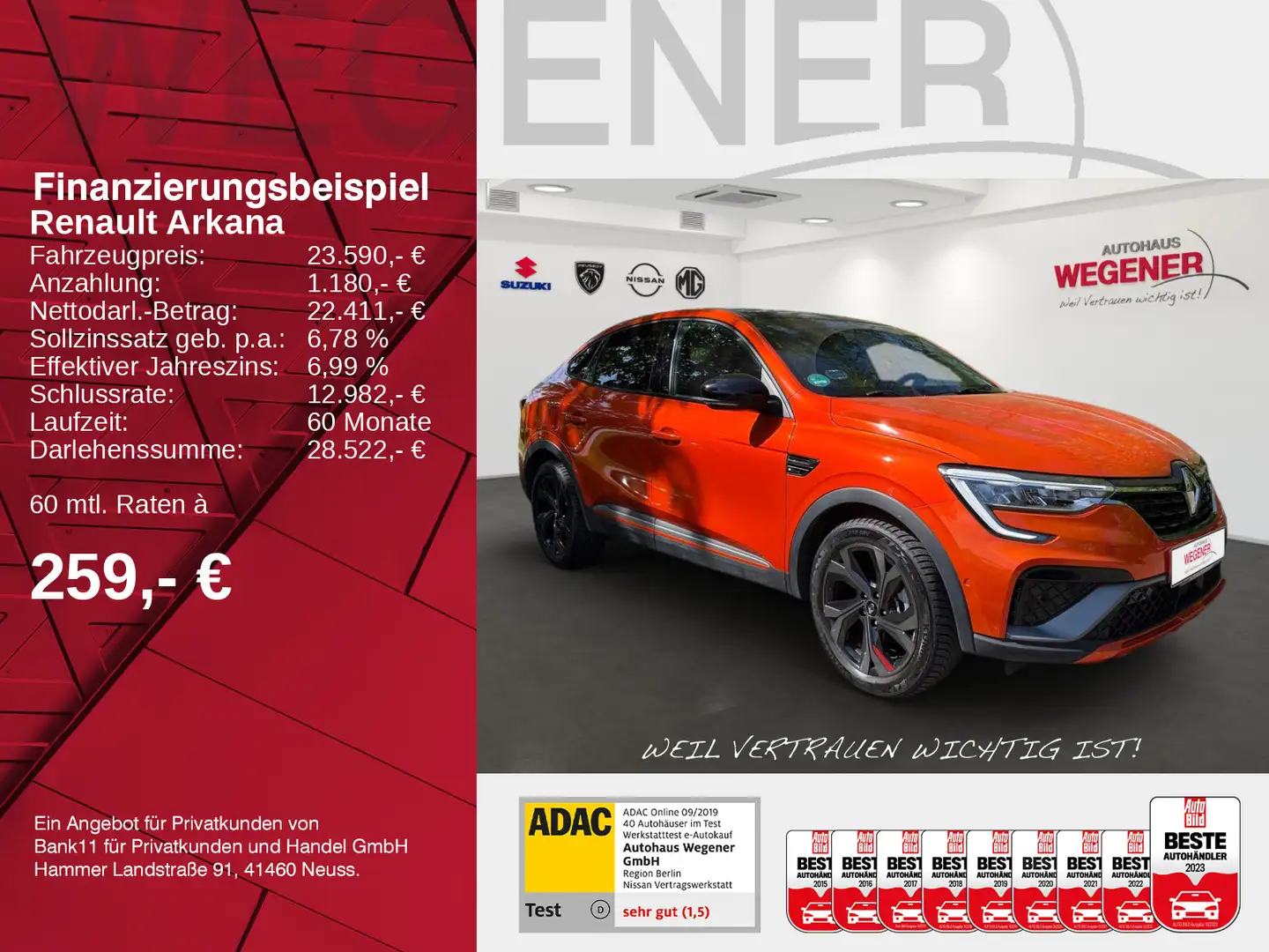 Renault Arkana ARKANA E-TECH 145 1.6 *Kamera*SHZ* Orange - 2