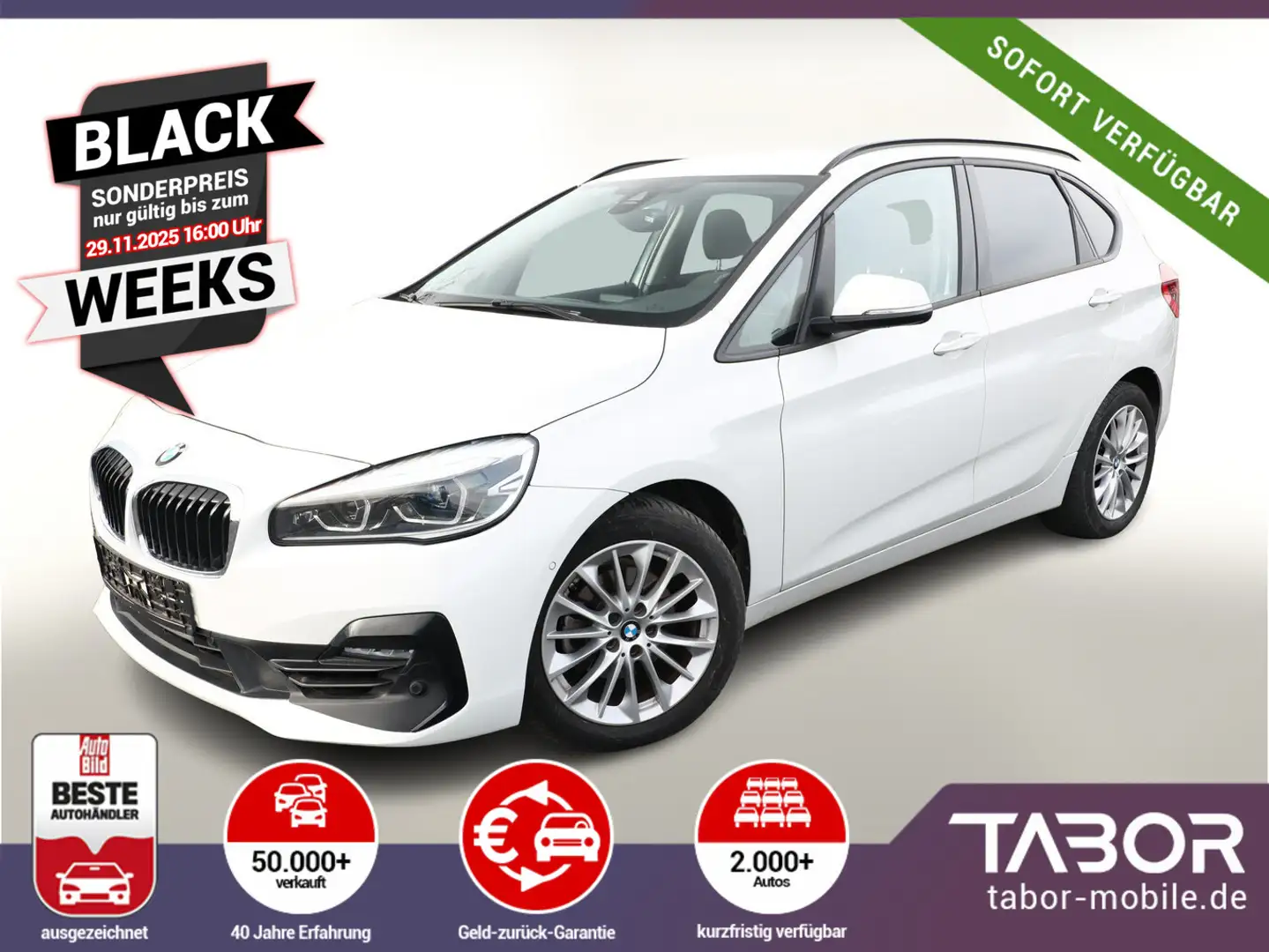 BMW 218 218i Active Tourer Steptronic Sport Line Nav AHK Weiß - 1