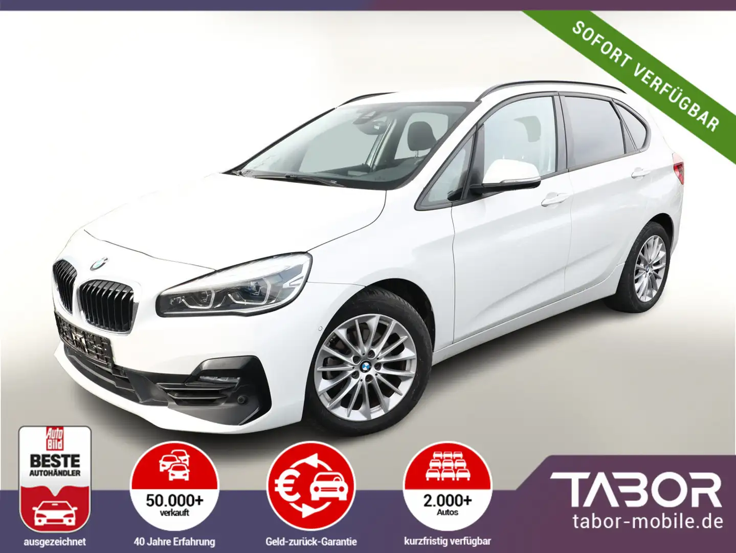 BMW 218 218i Active Tourer Steptronic Sport Line Nav AHK Blanc - 1