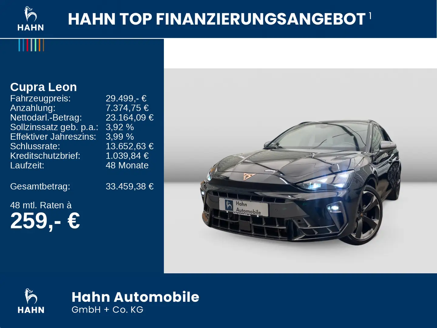 CUPRA Leon Sportstourer 1.5TSI AHK-Vorb. Cam LED Navi Schwarz - 2