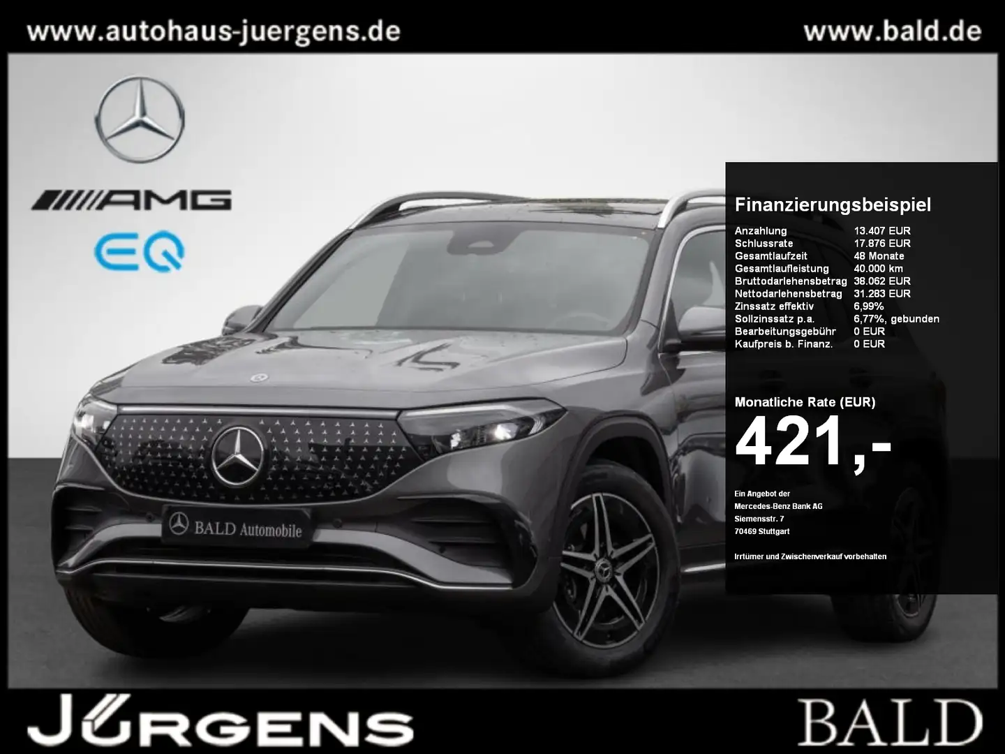 Mercedes-Benz EQB 300 4M AMG/Wide/LED/Pano/Totw/Cam/Easy-P/18" Grau - 1