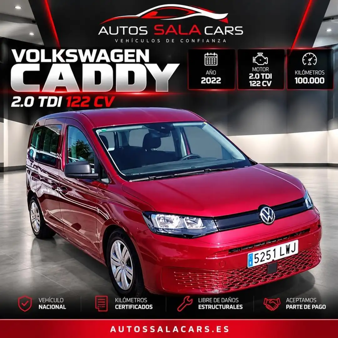 Volkswagen Caddy Volkswagen Life 2.0 TDI 90kW (122CV) Rojo - 2