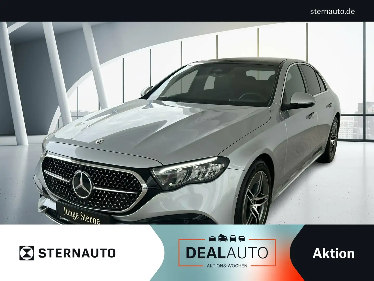 Mercedes-Benz E 220 E 220 d 4M AMG Line/Navi/Pano-Dach/Distronic/LED Argent - 1