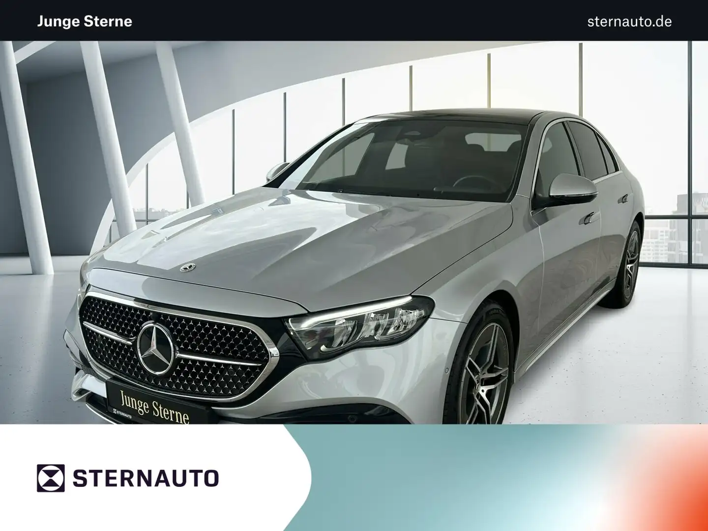 Mercedes-Benz E 220 E 220 d 4M AMG Line/Navi/Pano-Dach/Distronic/LED Silber - 1