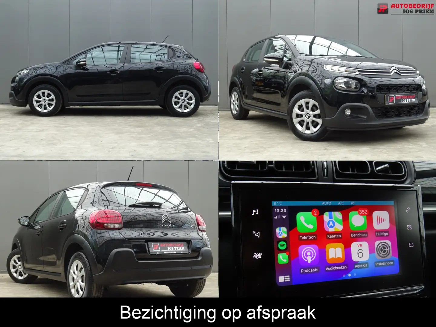 Citroen C3 1.2 PureTech S&S Shine * 110 PK * CARPLAY * STOELV Zwart - 1