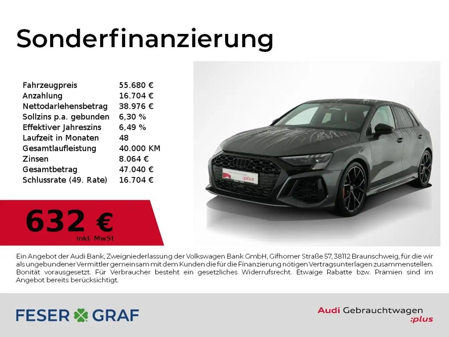 Audi RS3 Sportback Pano,Matrix,B&O,RS-Sportabgas,Kamera Grau - 1