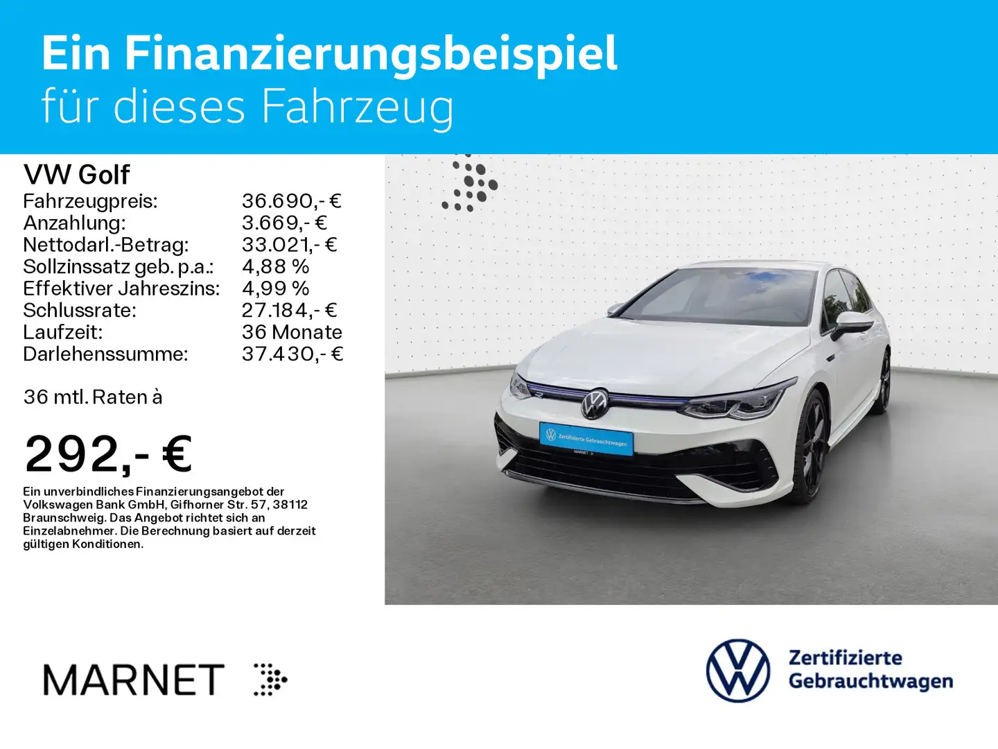 Volkswagen Golf VIII 2.0 TSI R 4MOTION DSG *NAVI*MATRIX*KEY Weiß - 2