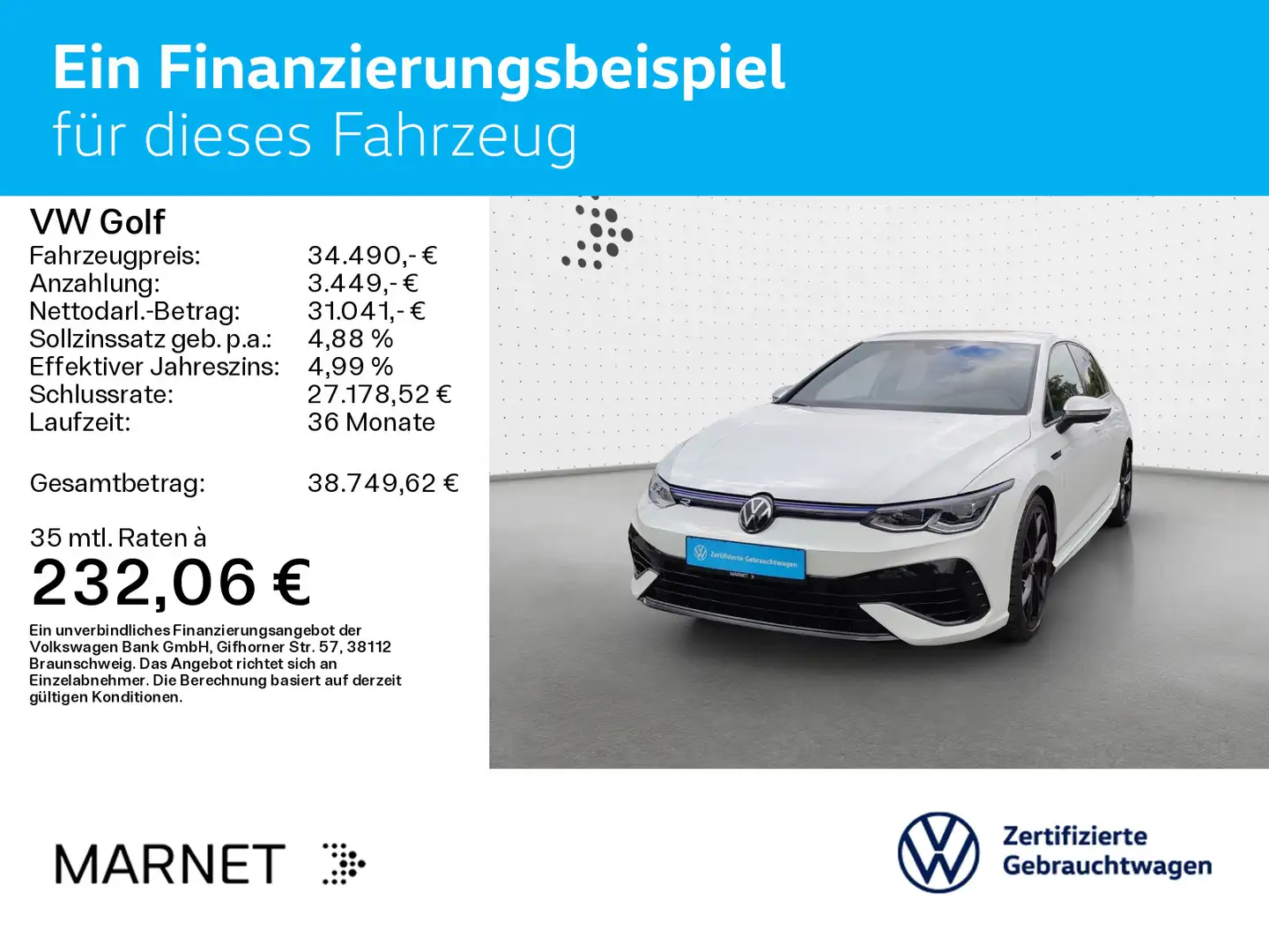 Volkswagen Golf VIII 2.0 TSI R 4MOTION DSG *NAVI*MATRIX*KEY Blanc - 2