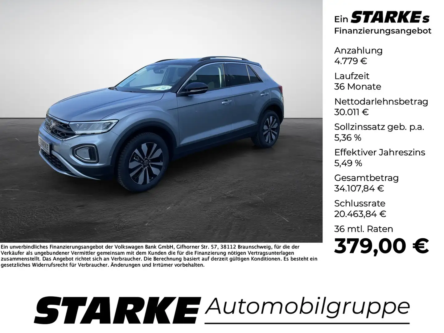 Volkswagen T-Roc 2.0 TDI 6-Gang Goal Argent - 1
