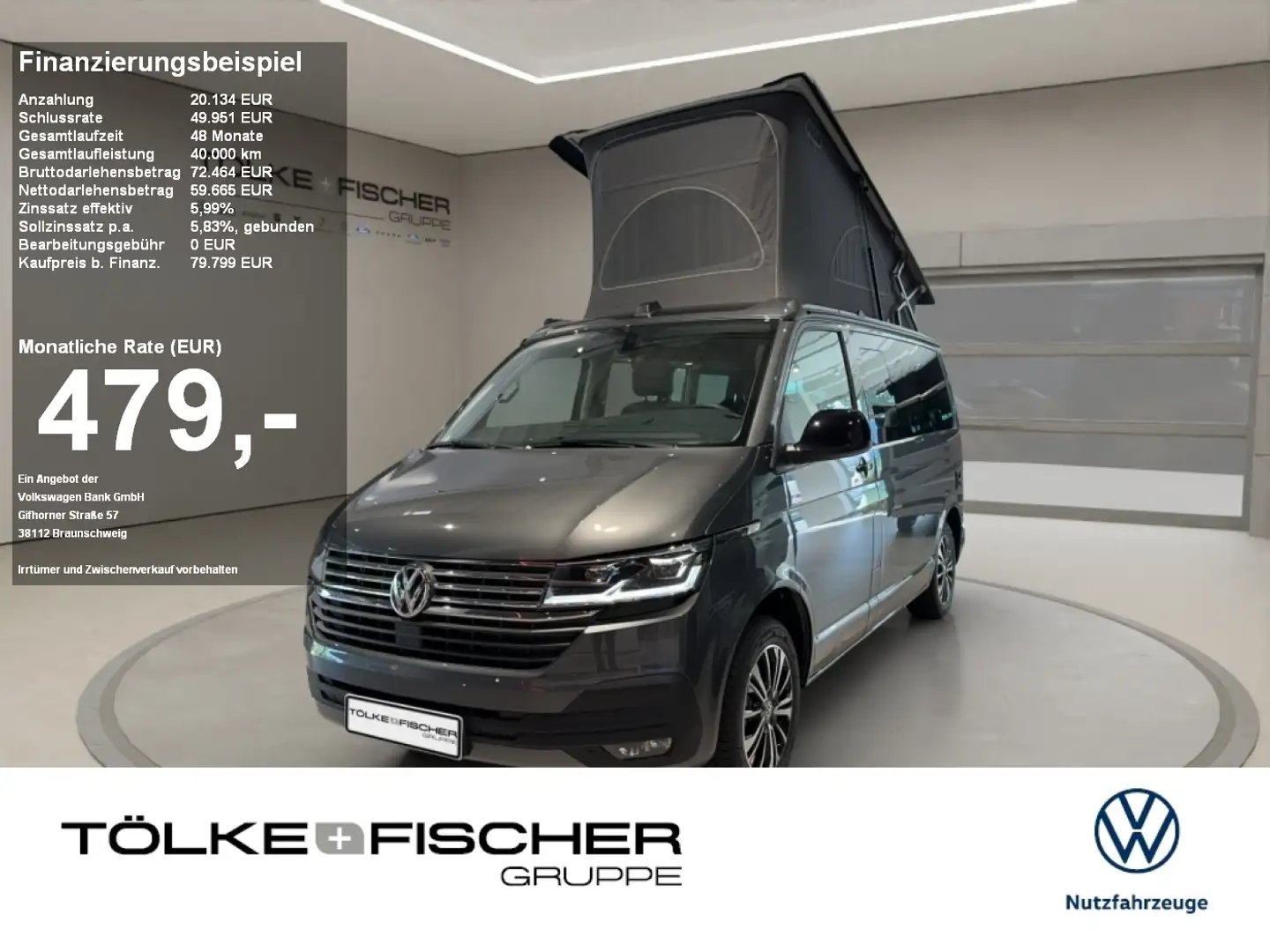 Volkswagen T6 California Coast Edition 2.0 l TDI SCR 7-Gang-DSG Negro - 1