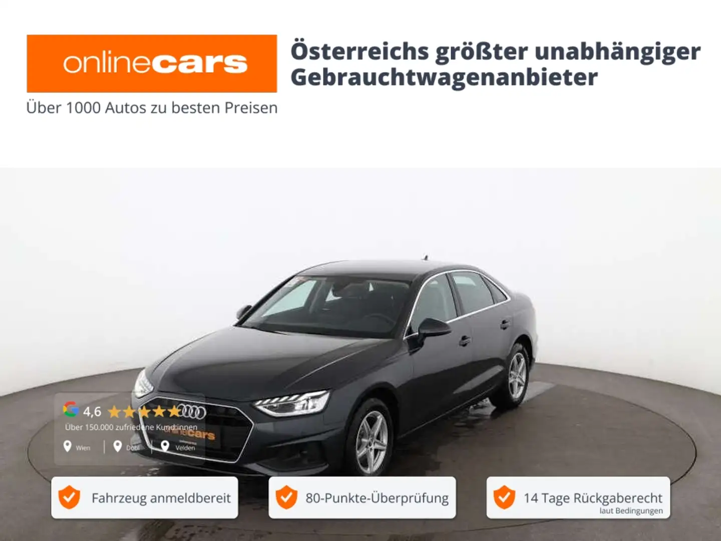 Audi A4 Limousine 30 TDI Aut LED LEDER NAVI R-CAM TEMP Grau - 1
