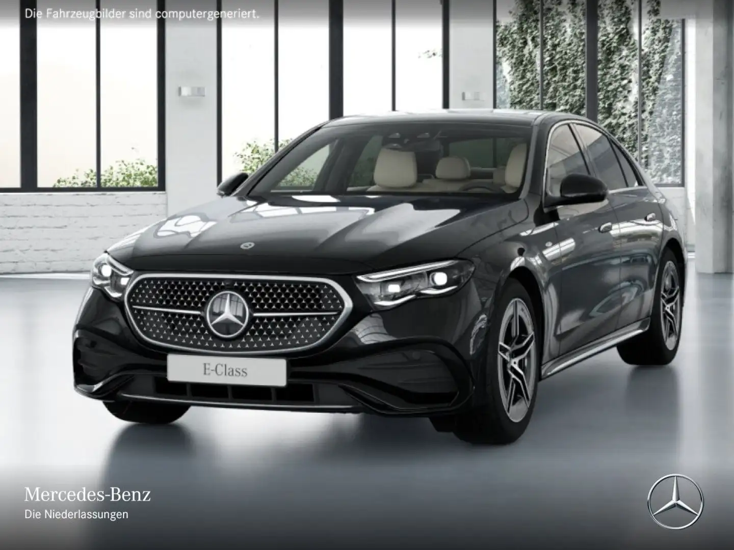 Mercedes-Benz E 300 e Hybrid Edition AMG-Line Fahrass 360° Pano Schwarz - 2