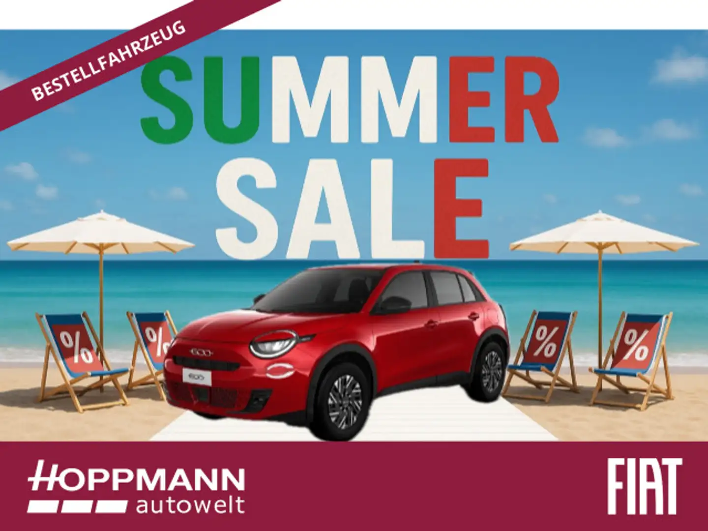 Fiat 600 1.2 Hybrid T3 *LEASINGKNALLER* Rot - 1