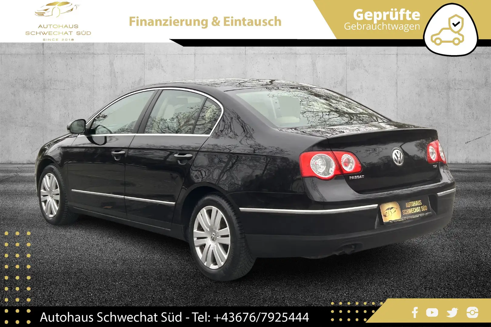 Volkswagen Passat 1,9 TDI Highline // 1.BESITZ // LEDER // WENIG KM Schwarz - 2