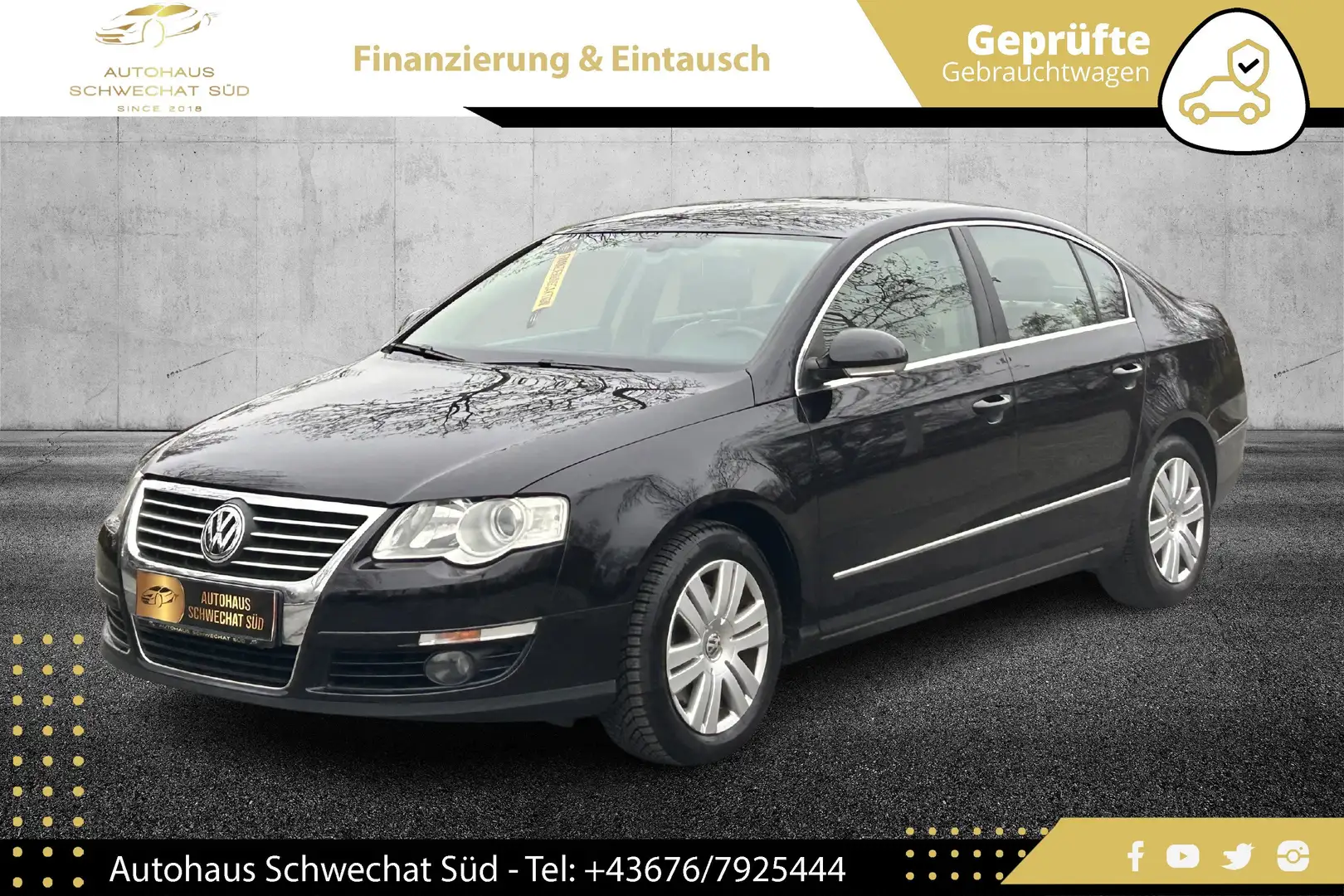 Volkswagen Passat 1,9 TDI Highline // 1.BESITZ // LEDER // WENIG KM Schwarz - 1