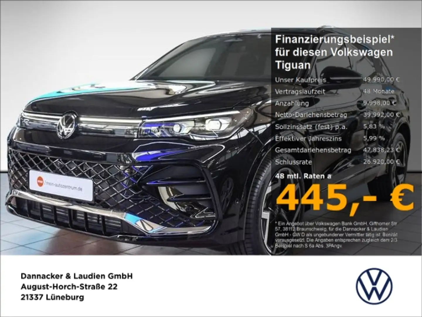Volkswagen Tiguan R-Line 1,5 l eTSI OPF 110 kW (150 PS) 7-G Schwarz - 1