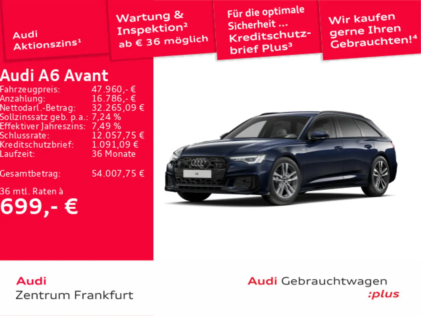 Audi A6 40 TDI S tronic S line Matrix-LED Navi Blau - 1