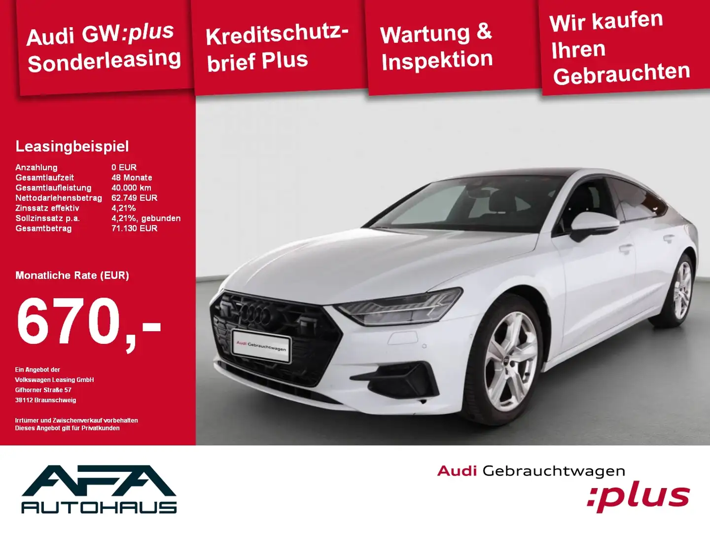 Audi A7 Sportback 45 TFSI qu. Pano*AHK*RFK*HD.Matrix Weiß - 1