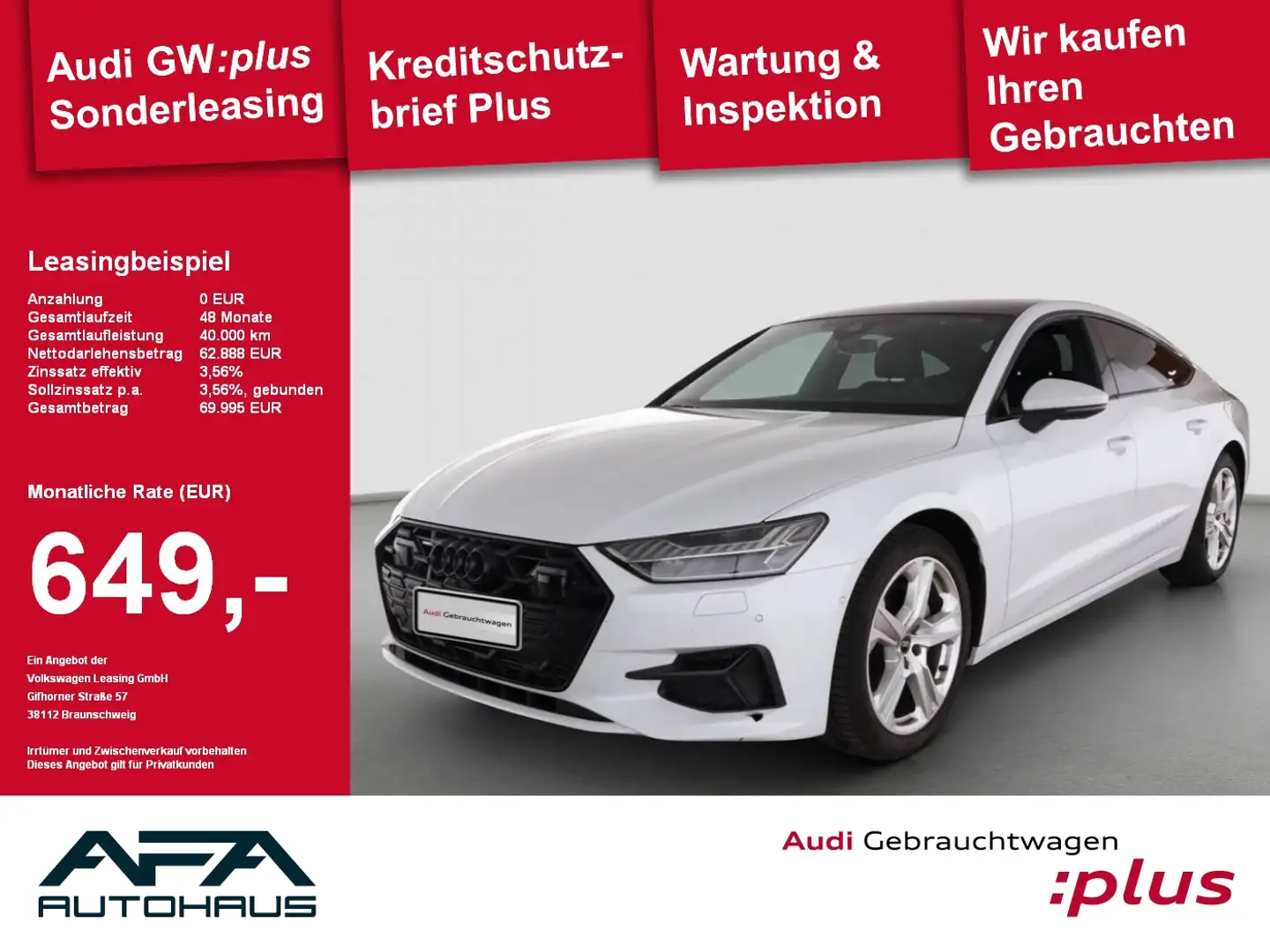 Audi A7 Sportback 45 TFSI qu. Pano*AHK*RFK*HD.Matrix Weiß - 1