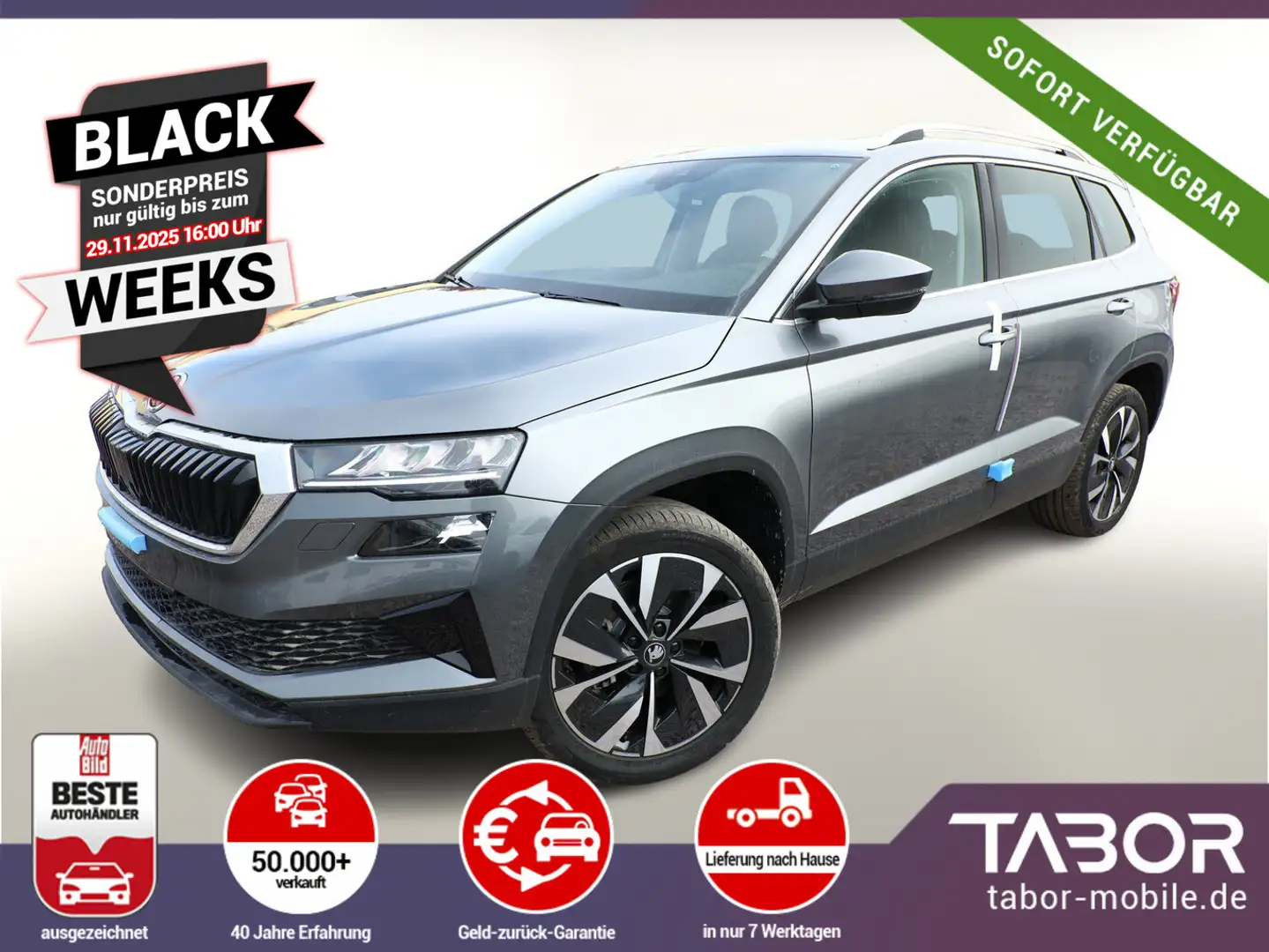 Skoda Karoq TSI 150 DSG Pano AHK NavC SideA UVP-33%* Grijs - 1