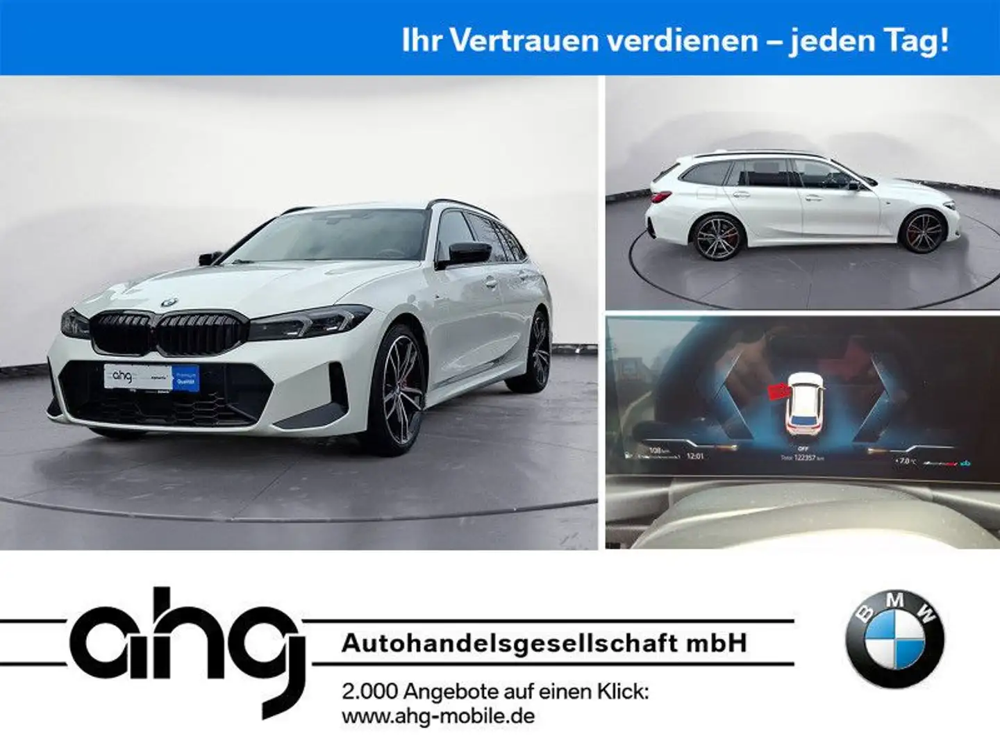 BMW 320 d Touring Automatik M Sportpaket Sport Aut. Blanc - 1