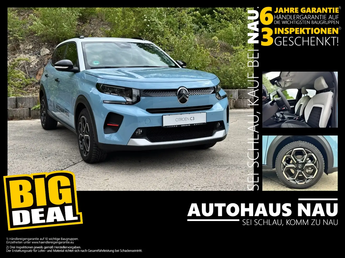 Citroen C3 Turbo 100 S&S Max Inspektionspaket BigDeal! Blauw - 1