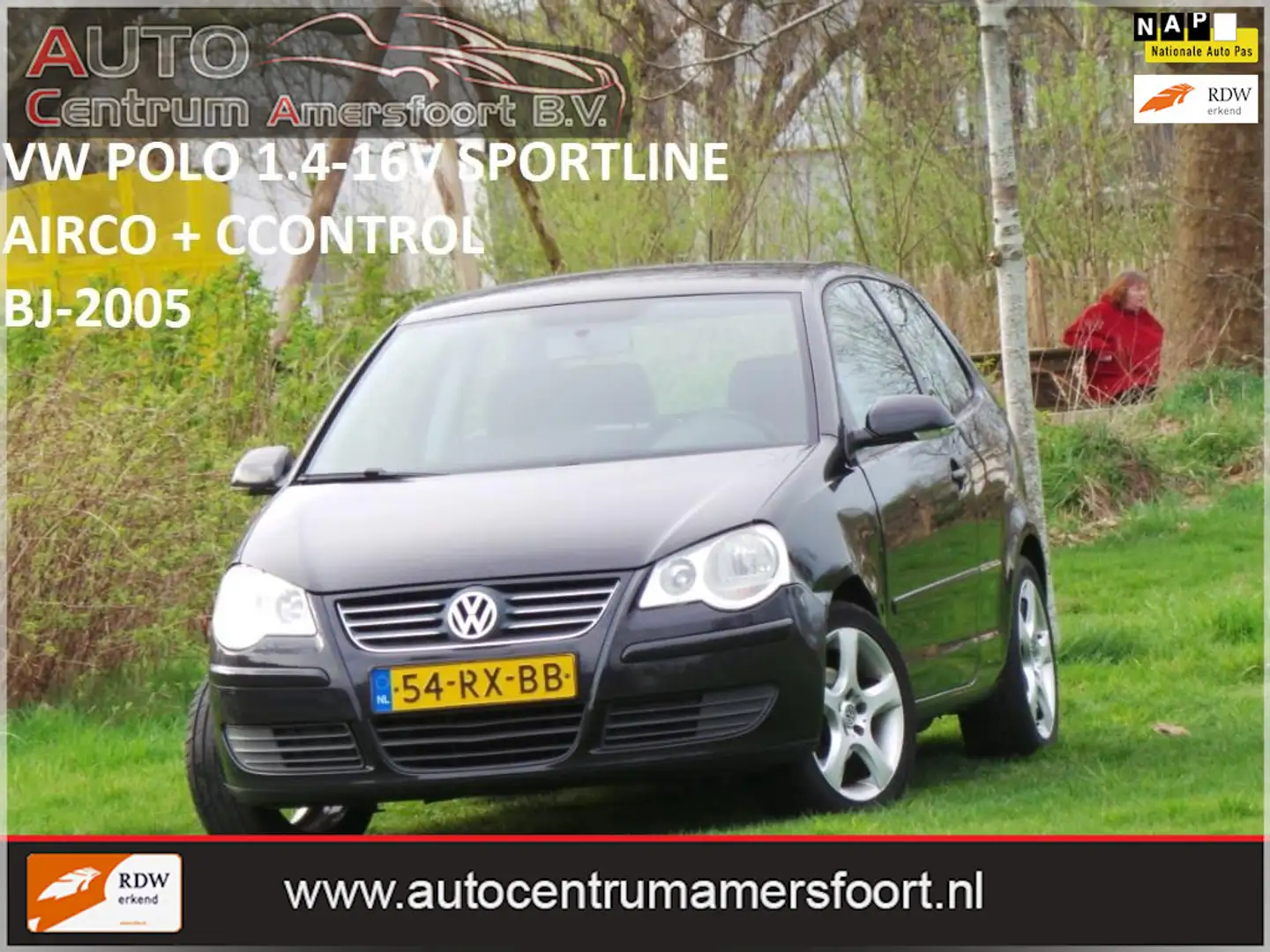 Volkswagen Polo 1.4-16V Sportline ( AIRCO + INRUIL MOGELIJK ) Zwart - 1