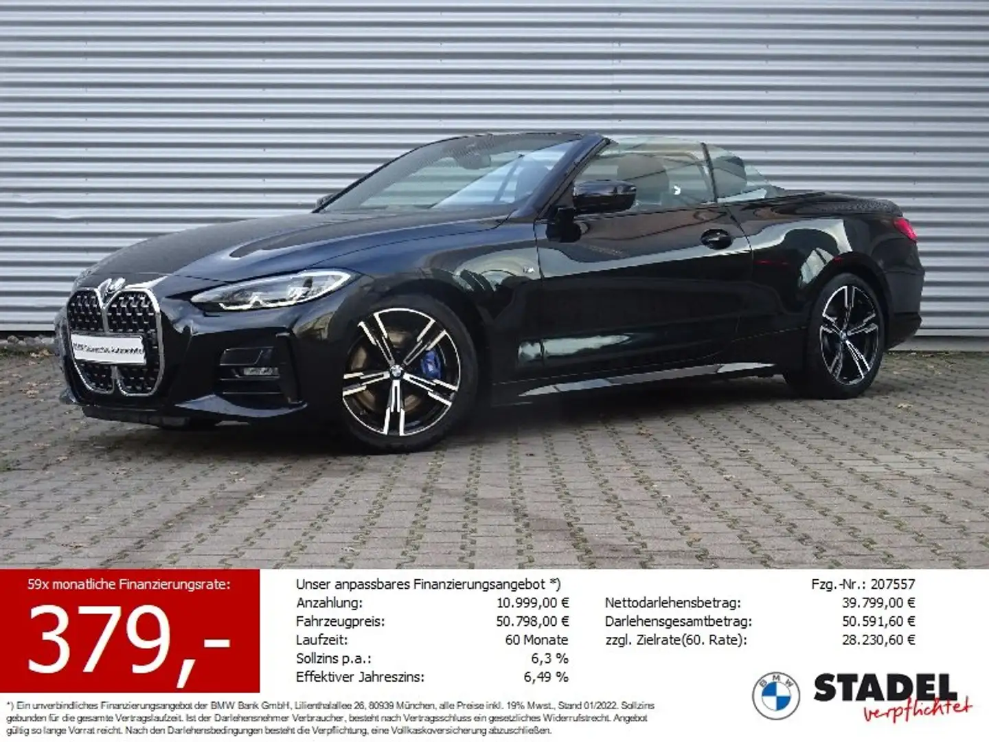 BMW 430 i Cabrio M Sport DriveParkAssist OpenAir HiFi Schwarz - 1