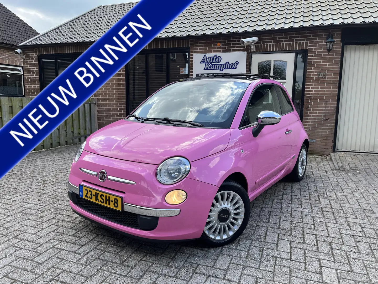 Fiat 500 1.2 Rosa Panodak Navi Automaat - 1