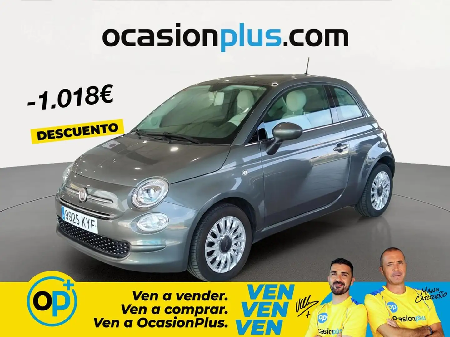 Fiat 500 1.2 Lounge Gris - 1