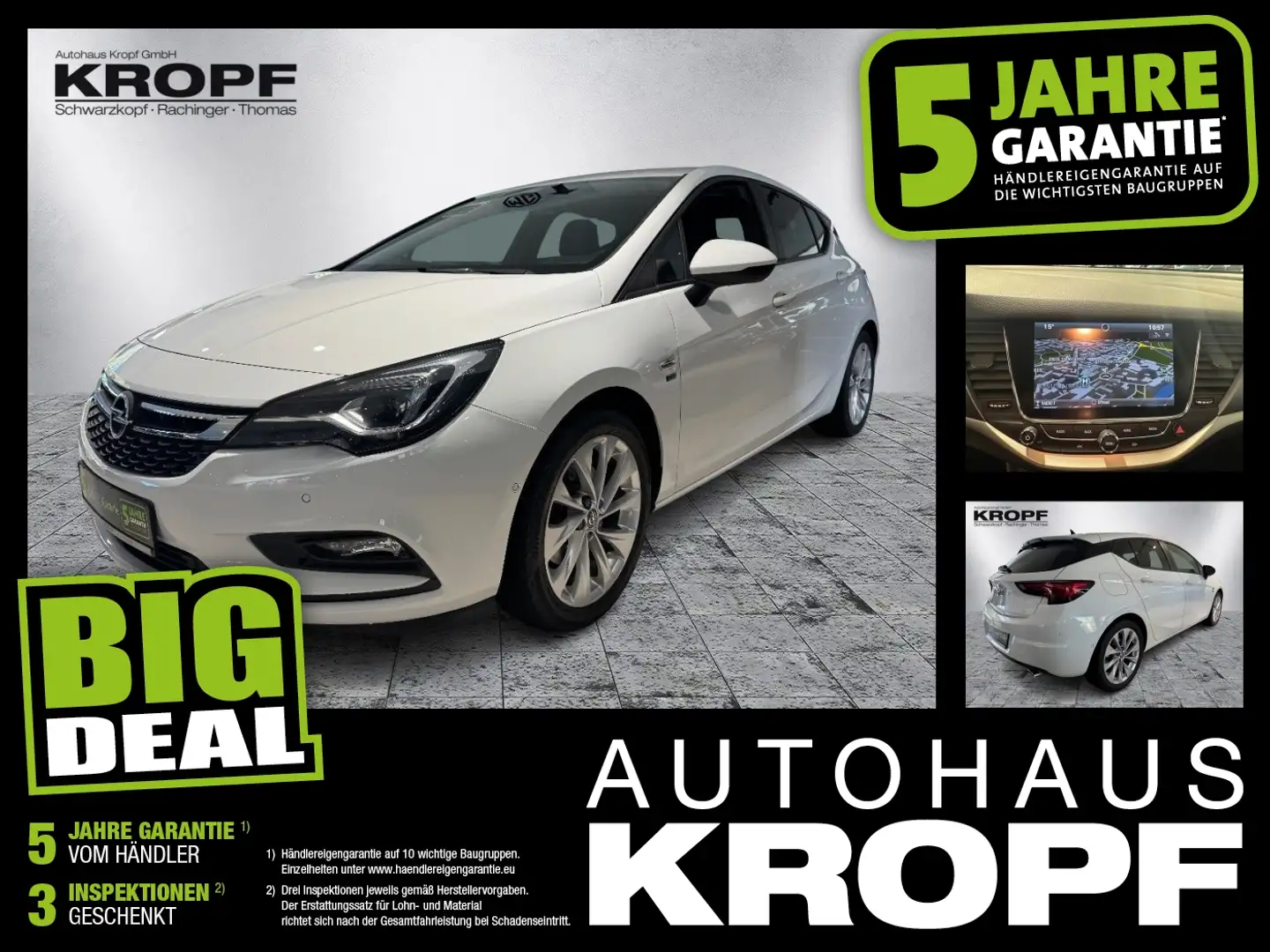 Opel Astra K 1.6 Turbo 120 Jahre LED+Navi+SD+SHZ+Kam. Weiß - 1