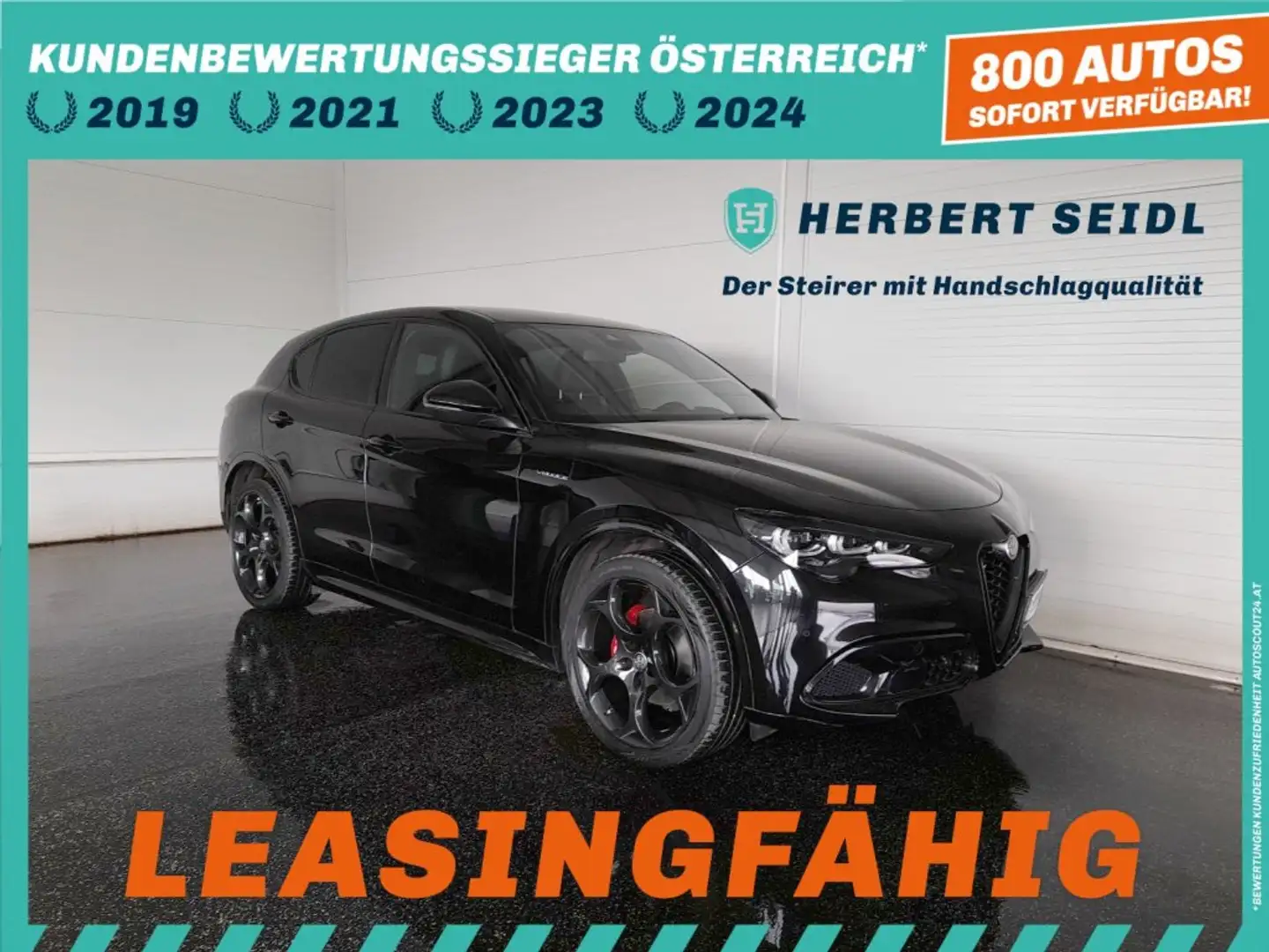 Alfa Romeo Stelvio VELOCE 2,2 16V 4x4 Aut *21 ZOLL / MATRIX LED / NAVI / AHV & KAMERA / ACC / VOLLLEDER / SOUNDSYSTEM* Schwarz - 1