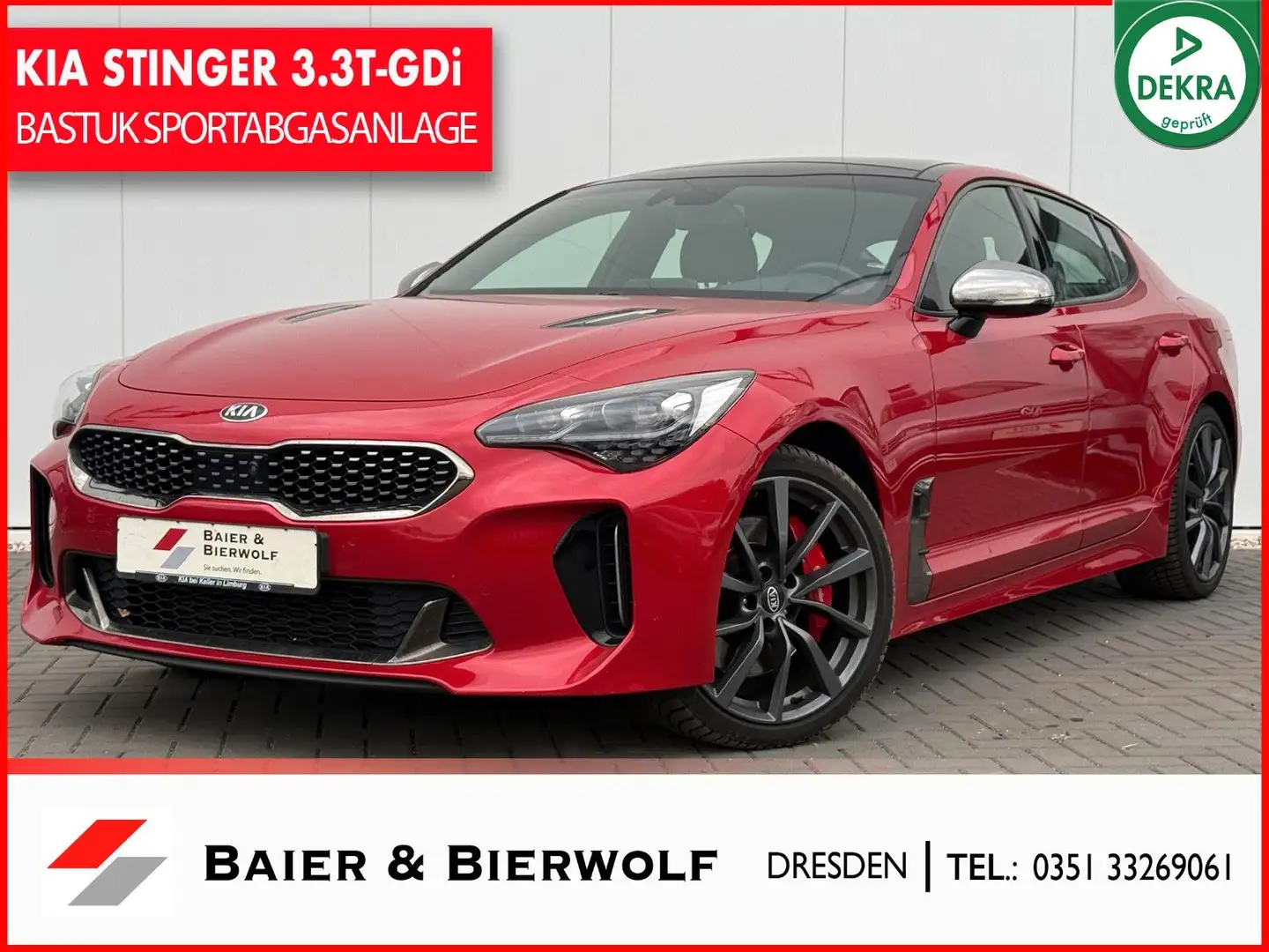 Kia Stinger GT 4WD HK PANO 360GR.HUD KEYL.BASTUK AGA Rot - 1