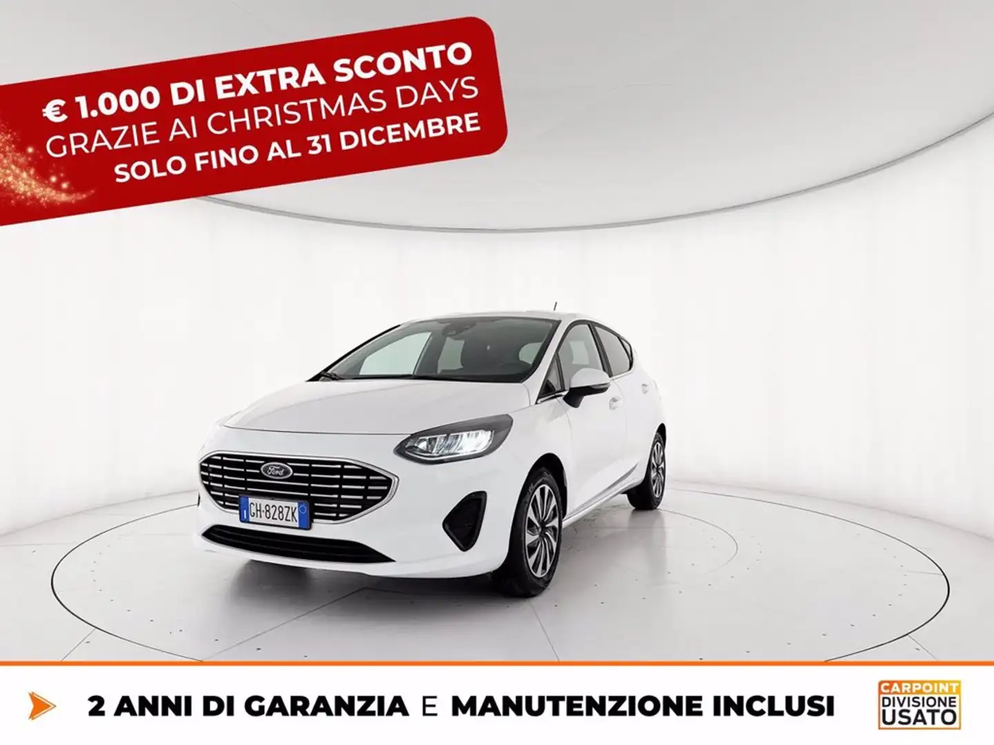 Ford Fiesta 5p 1.0 ecoboost h titanium 125cv Bianco - 1