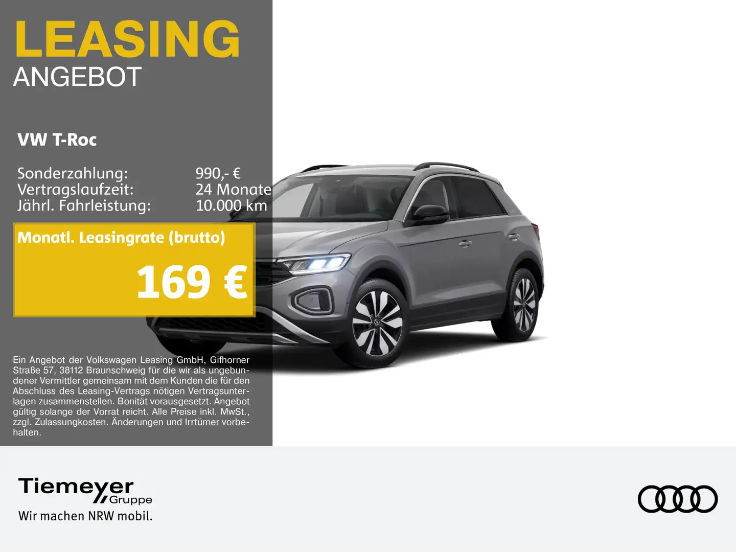 Volkswagen T-Roc 1.0 TSI GOAL NAVI PDC SITZHZG LED Grau - 1