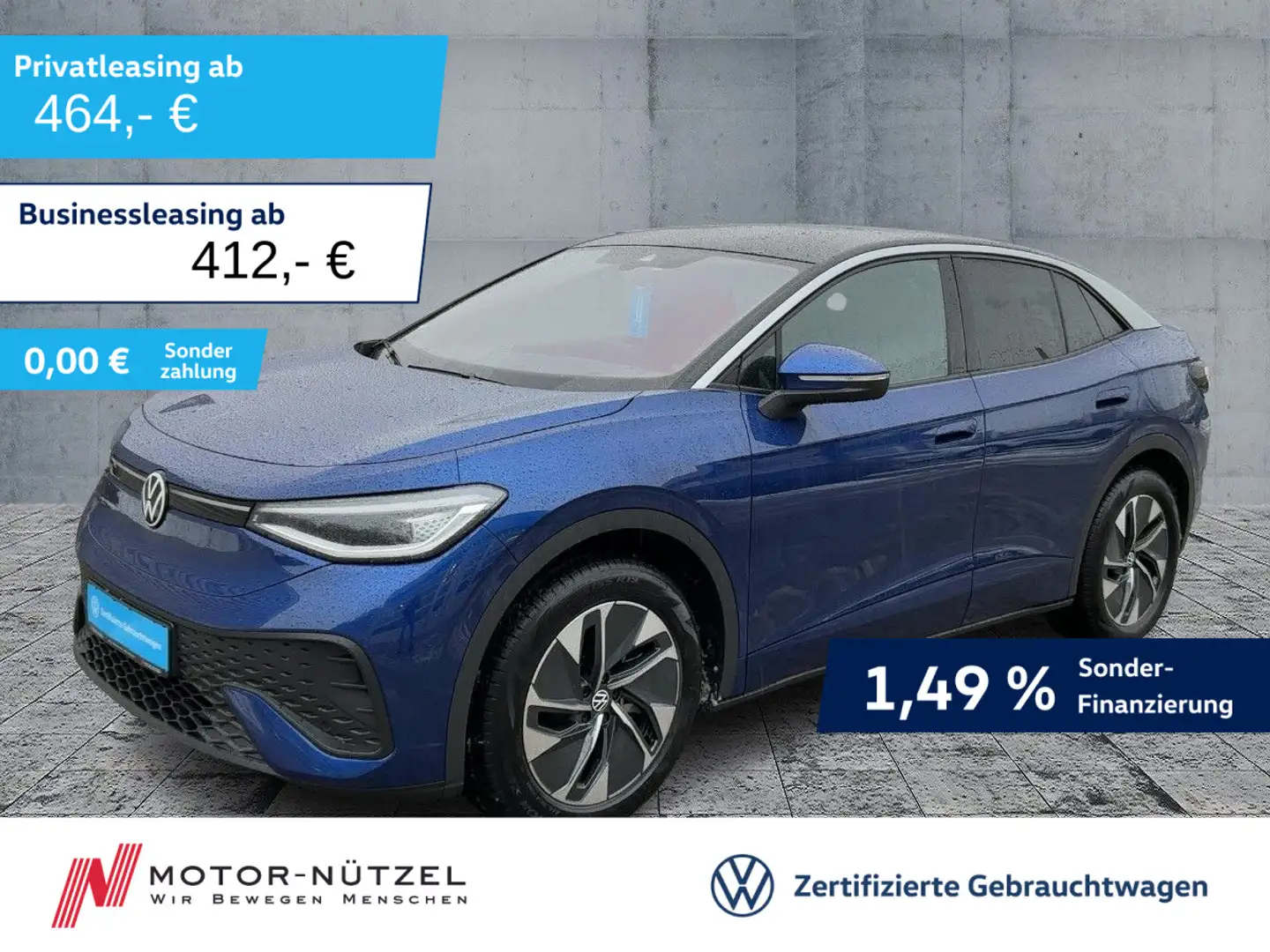 Volkswagen ID.5 210kw Pro 5JG+MATRIX+NAVI+AHK+ACC+SHZ+19Z. Bleu - 1