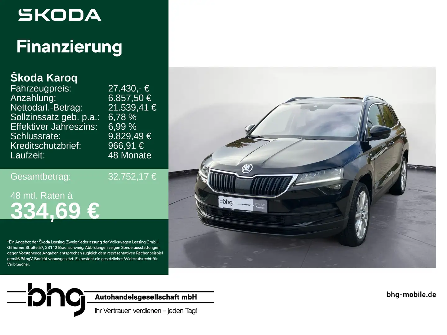 Skoda Karoq 1.5 TSI DSG Clever Schwarz - 1