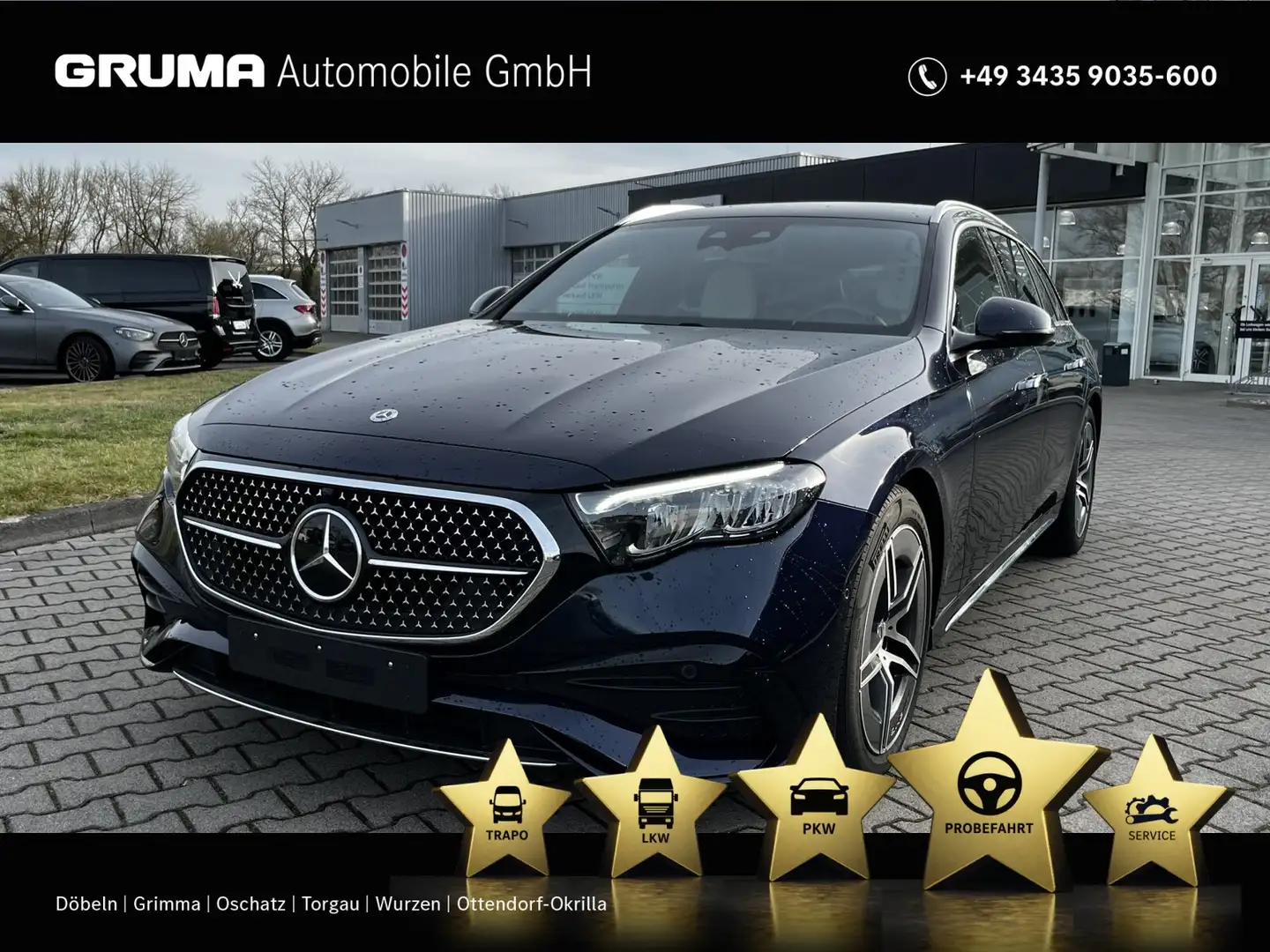 Mercedes-Benz E 220 E 220 d T AMG+AHK+Distronic+KeyGo+CarPlay+RüKa+ Bleu - 1
