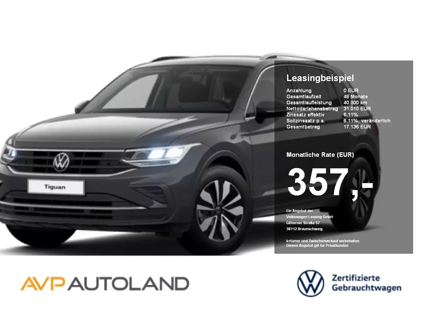 Volkswagen Tiguan 1.5 TSI MOVE | AHK | STANDH. | NAVI | LED Grau - 1