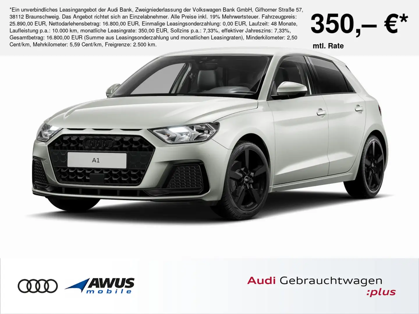 Audi A1 Sportback advanced 30 TFSI 85116 kWPS S tronic Argent - 1