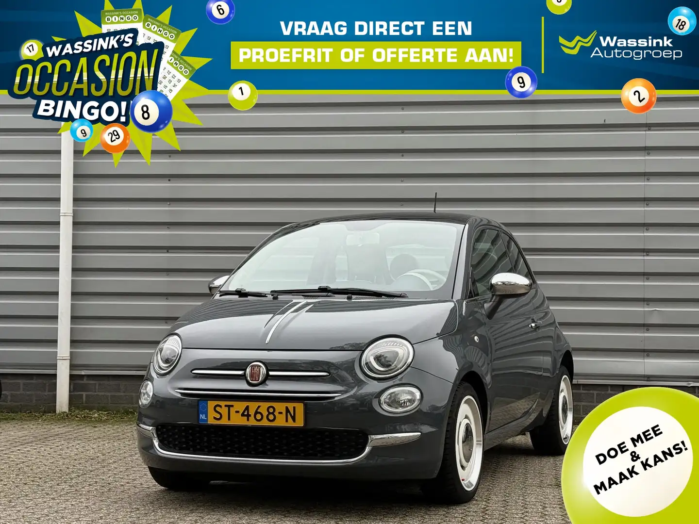 Fiat 500 TwinAir 80pk Anniversario | Glazen Panoramadak | S Grijs - 1
