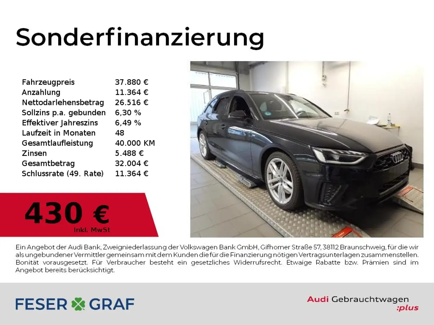 Audi A4 Avant 45 TFSI qu S Line Int Navi,LED,Leder,AHK Noir - 1