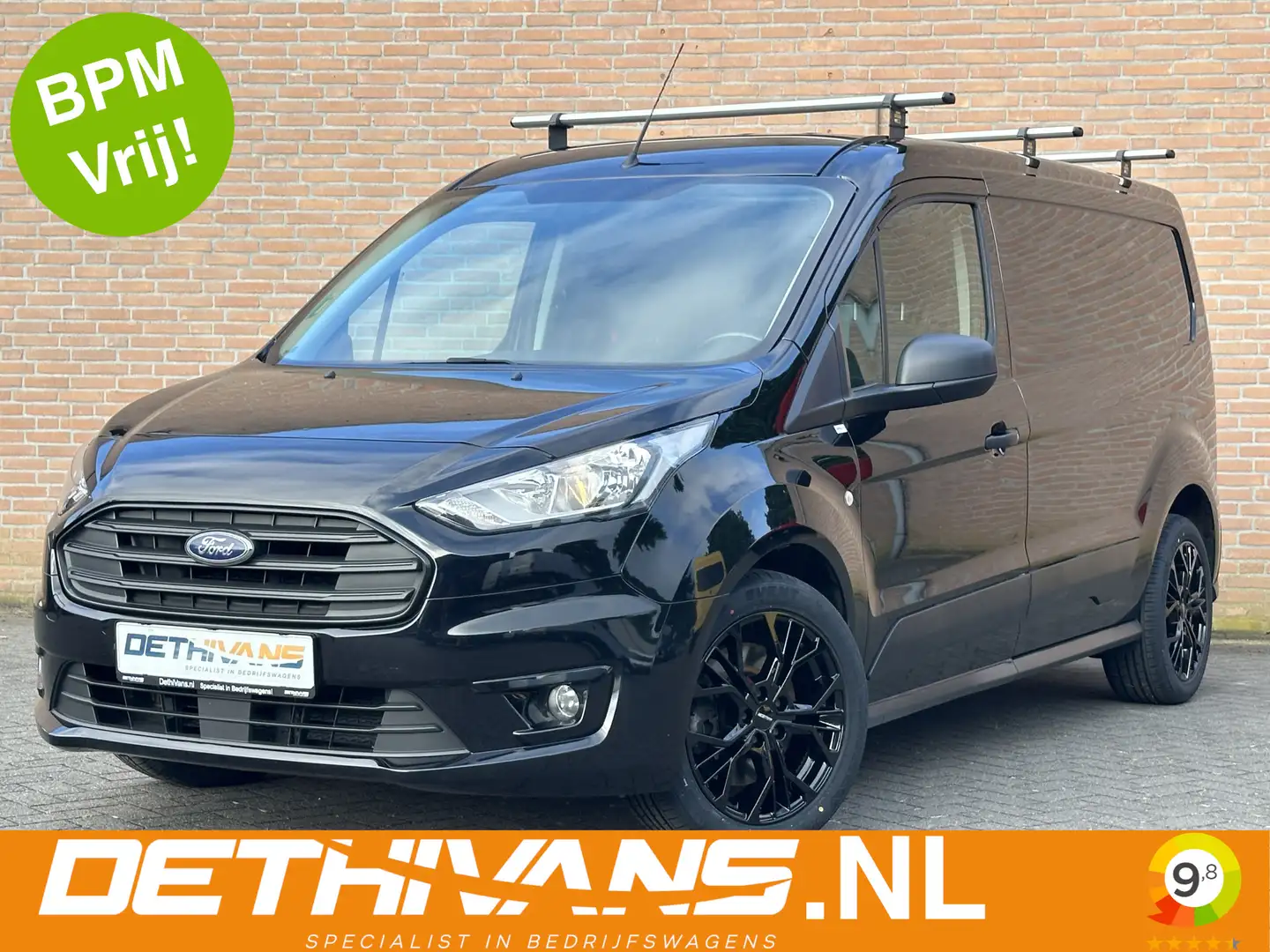 Ford Transit Connect 1.5EcoBlue 100PK Lang / 3-persoons / Euro6 Zwart - 1