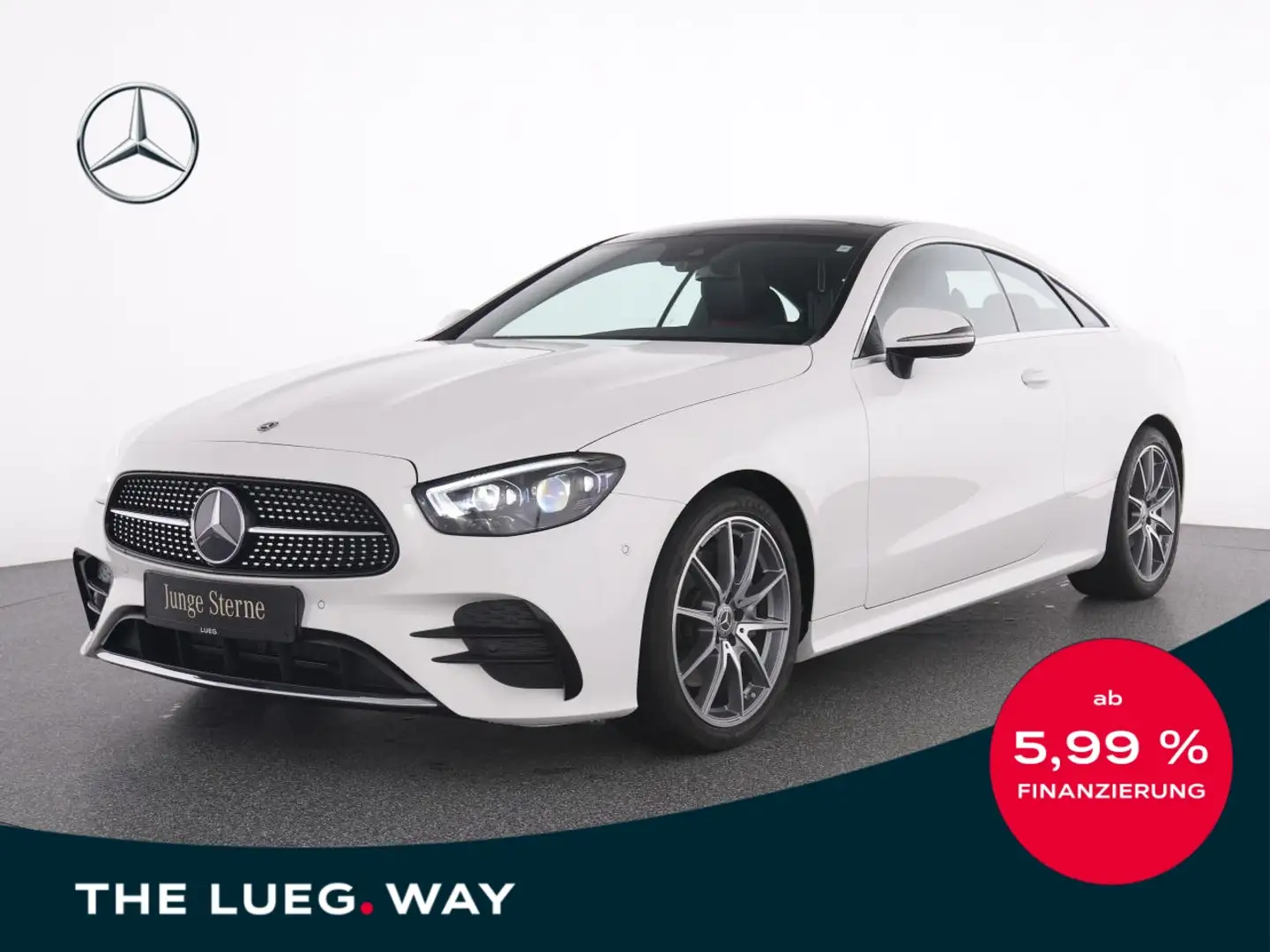 Mercedes-Benz E 200 Coupé AMG+Pano+MBeam+Leder+RFK+Tot+PTS+SHZ Wit - 1