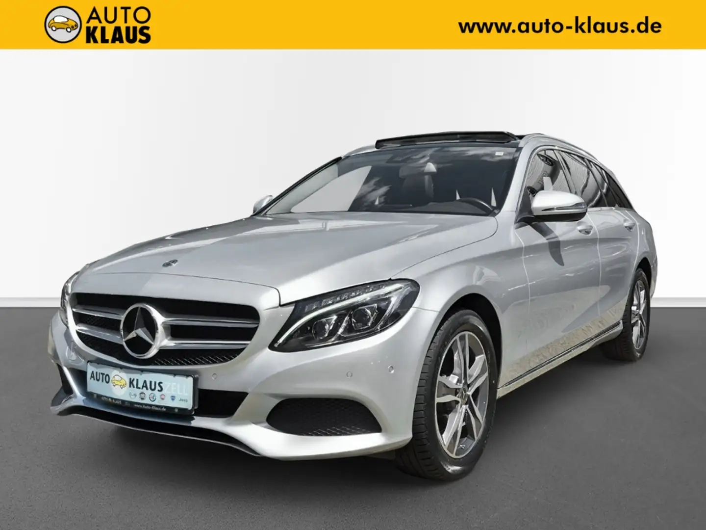 Mercedes-Benz C 200 T-Modell 4Matic LED SHZ Navi Temp Pano AHK Silber - 1