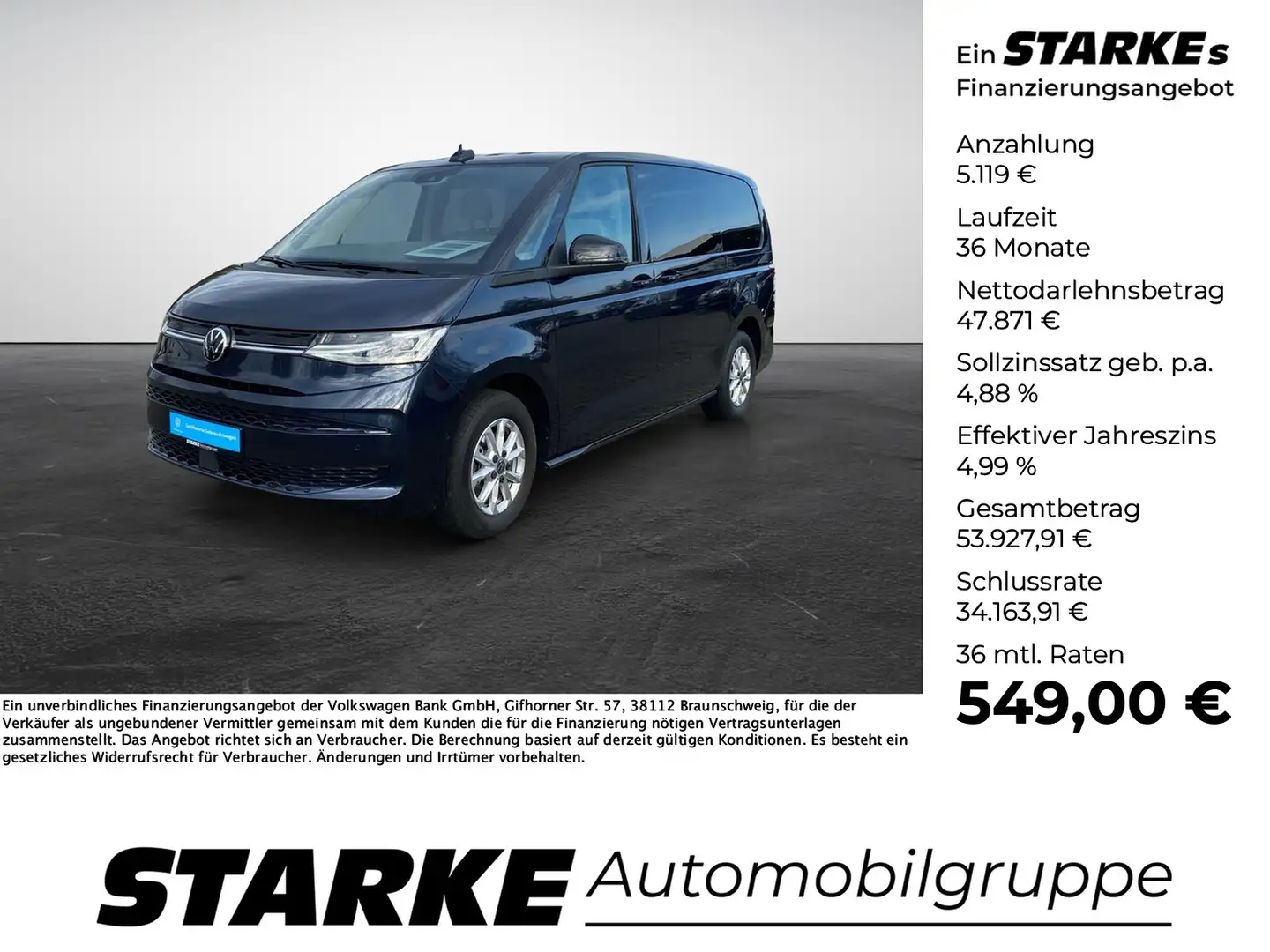 Volkswagen T7 Multivan 2.0 TDI DSG Life lang Blau - 1