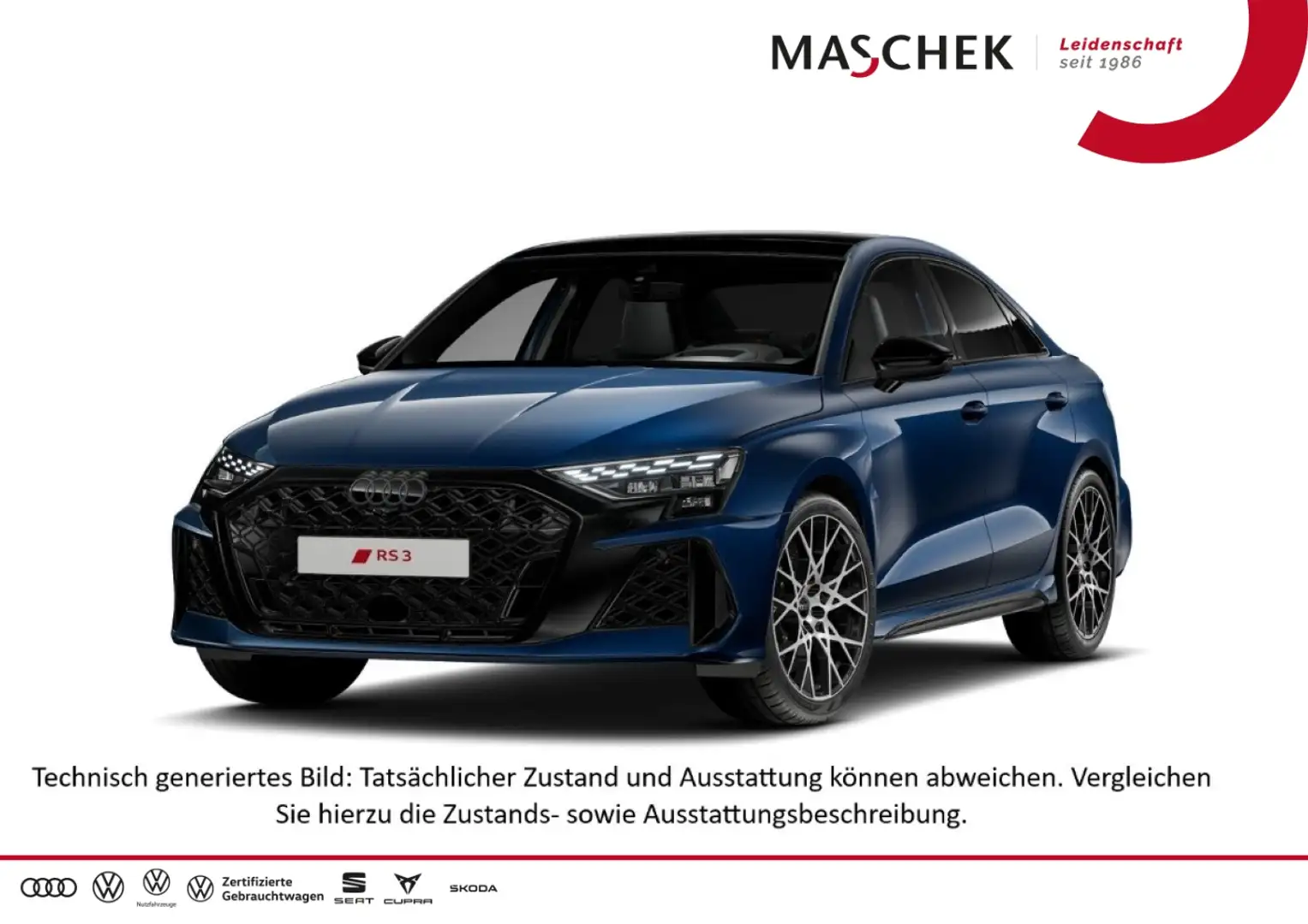 Audi RS3 RS 3 Limousine Pano 280 Matrix DesPak HuD SONOS Ka Blau - 1